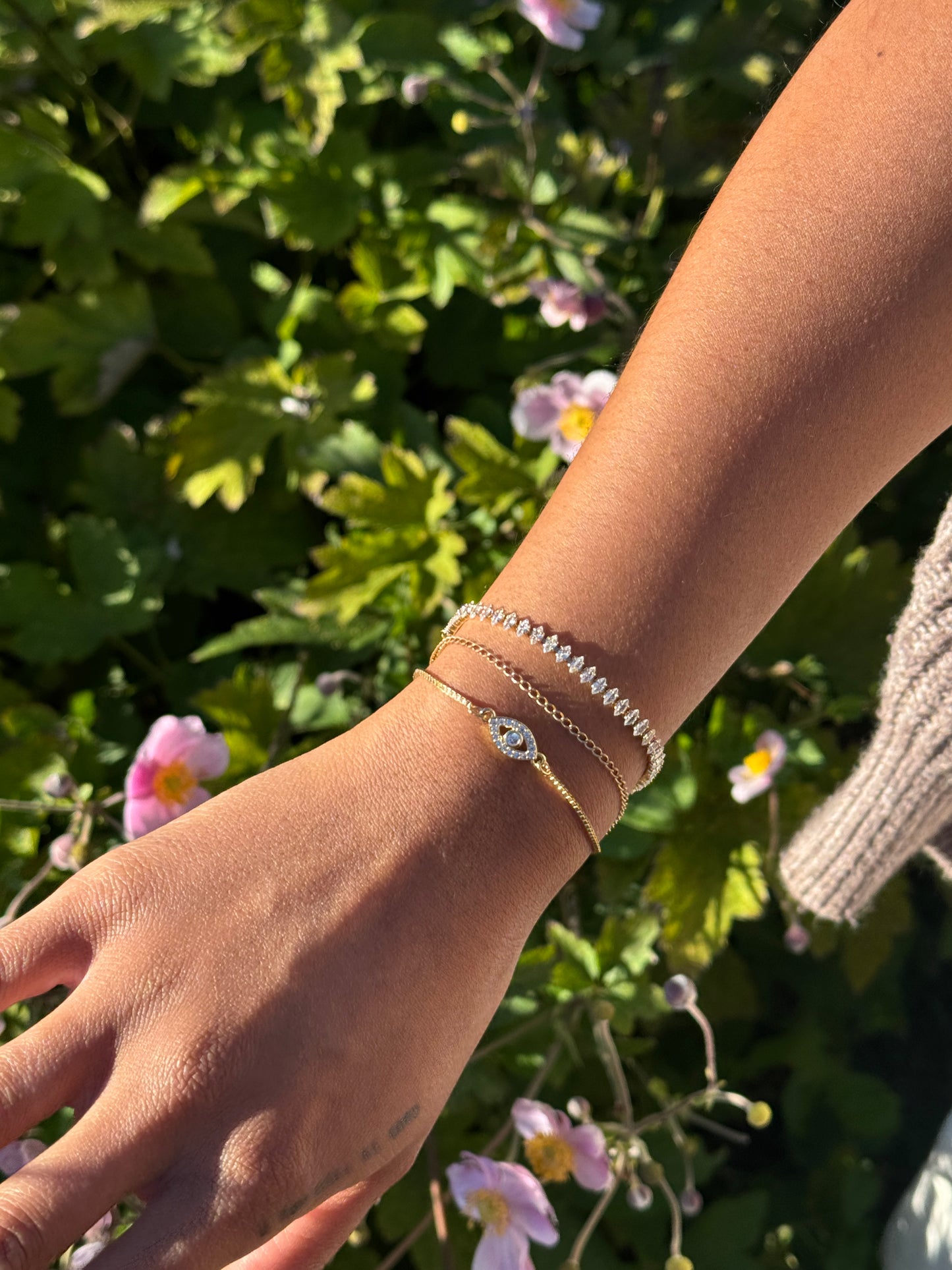 Evil eye adjustable bracelet
