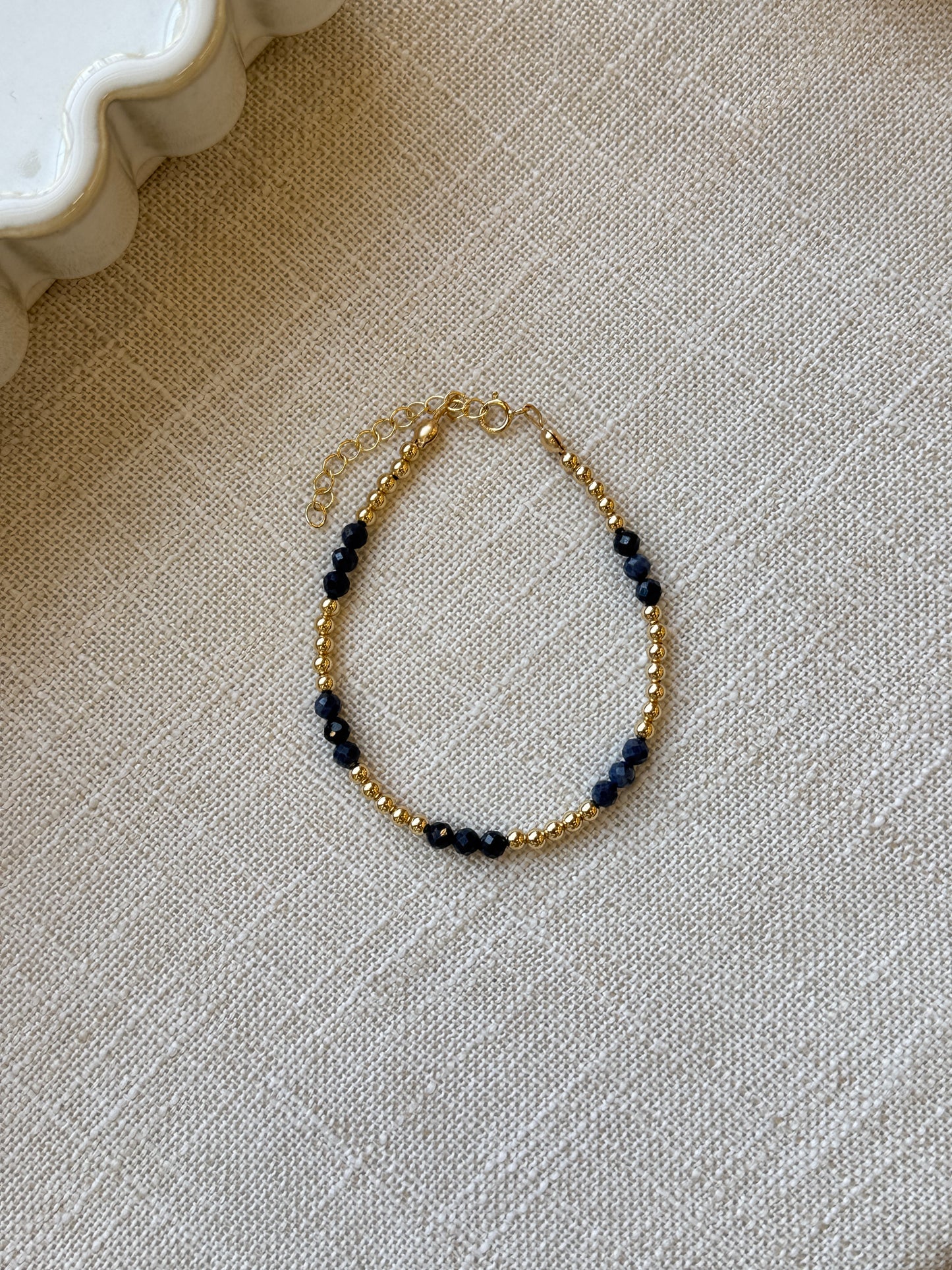 Sylvaine gemstone gold beaded bracelet