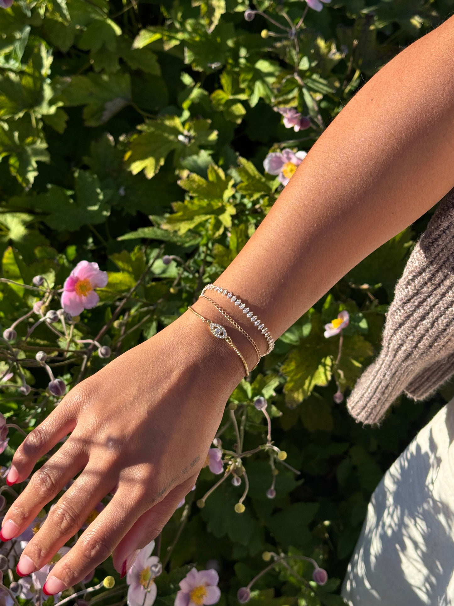 Evil eye adjustable bracelet