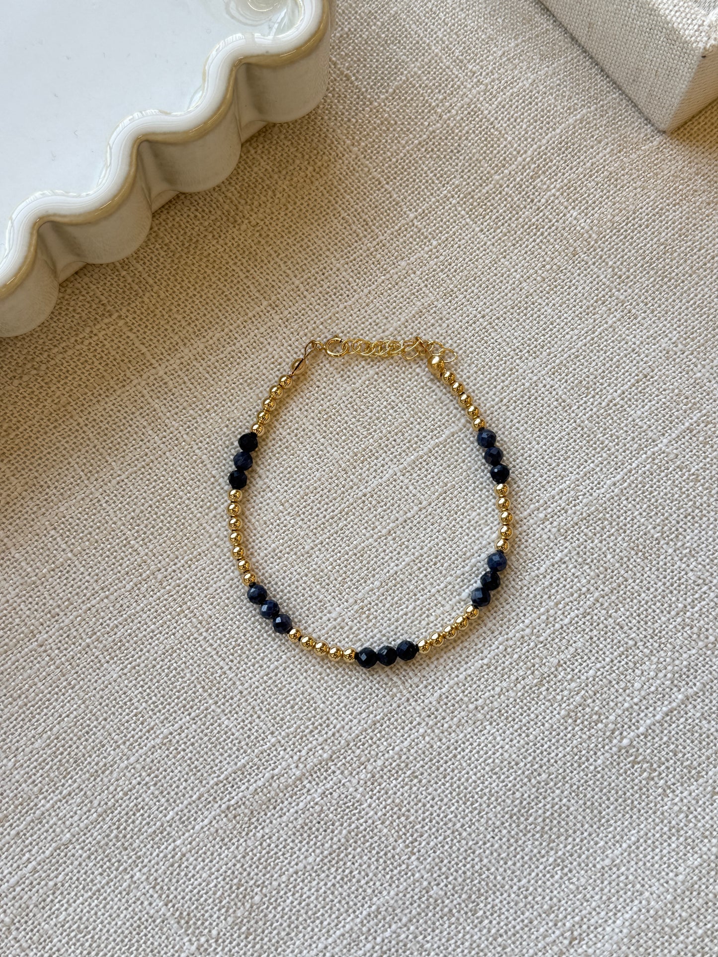 Sylvaine gemstone gold beaded bracelet