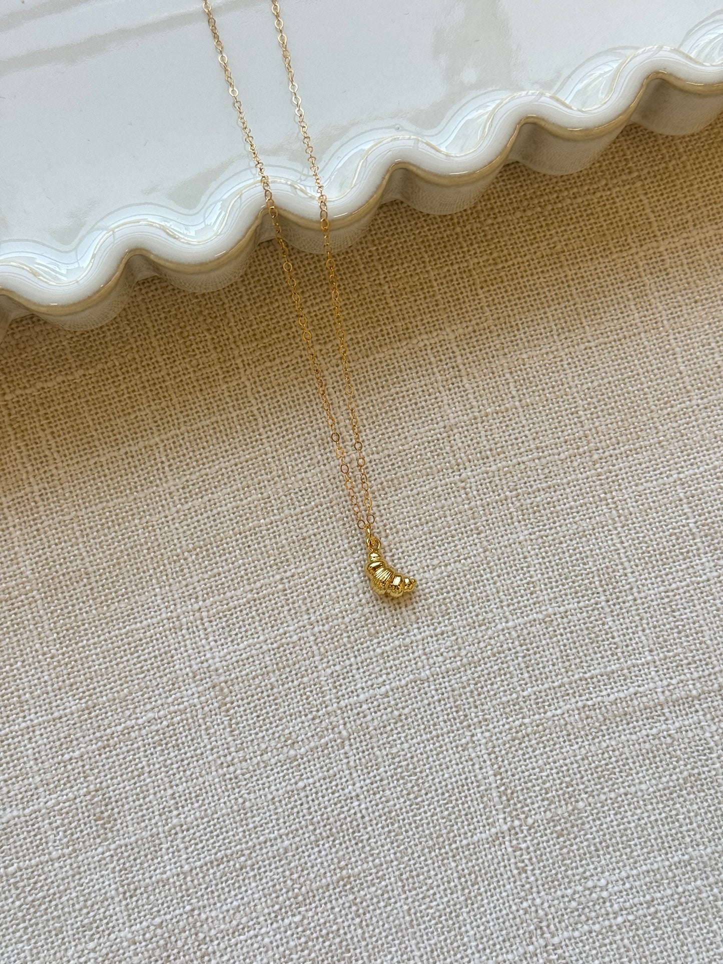 Mini french croissant necklace