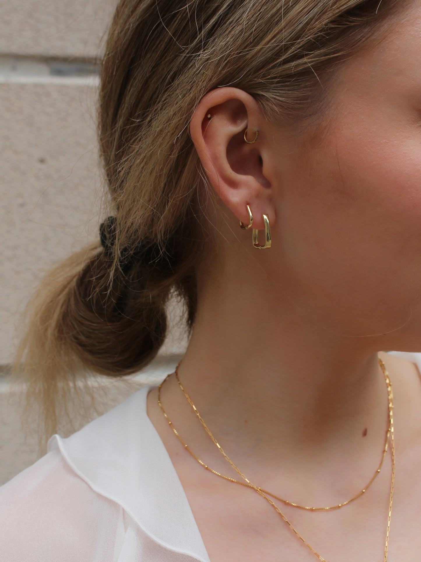 Square hoop earrings