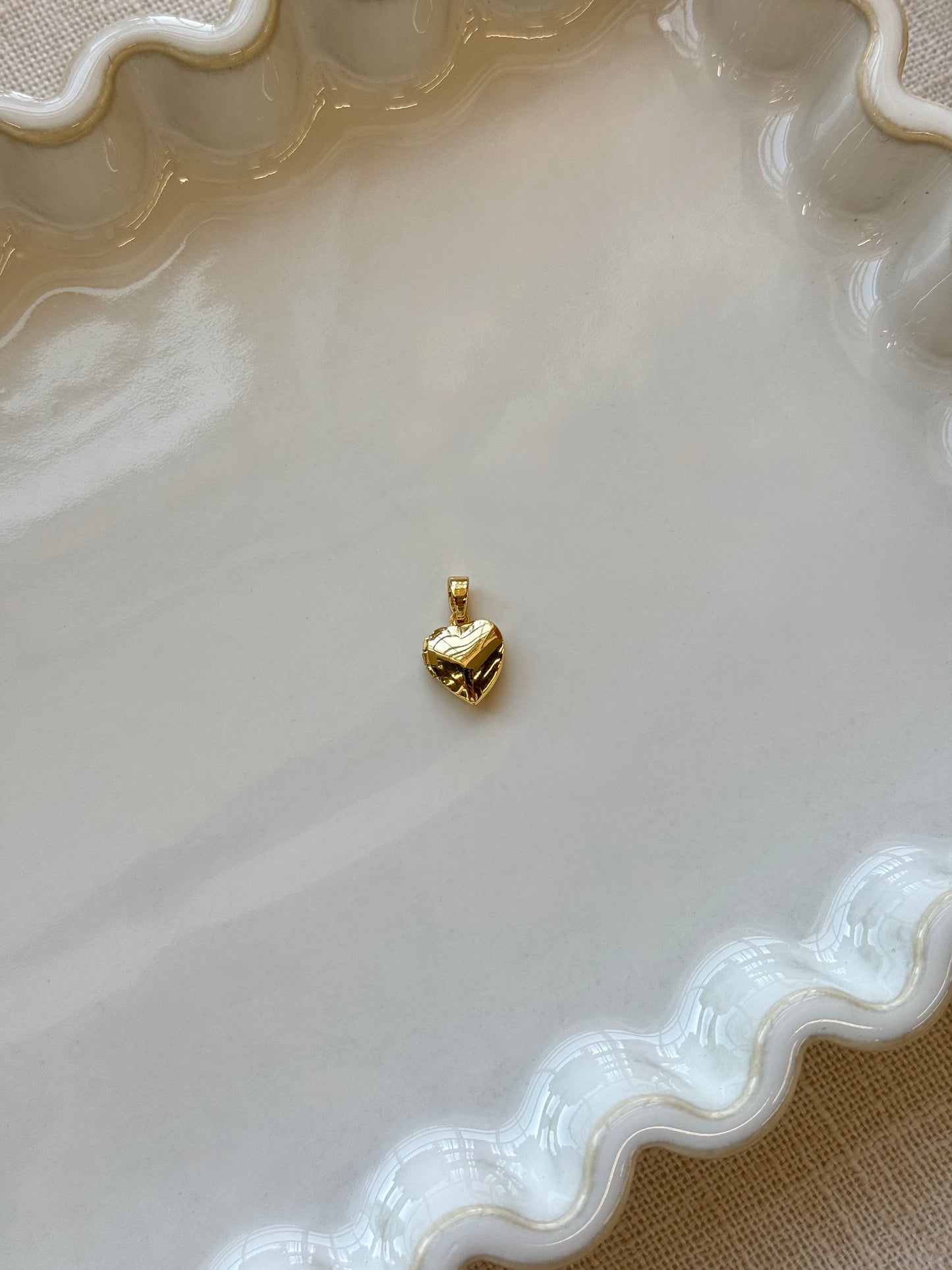 Puffy heart locket necklace