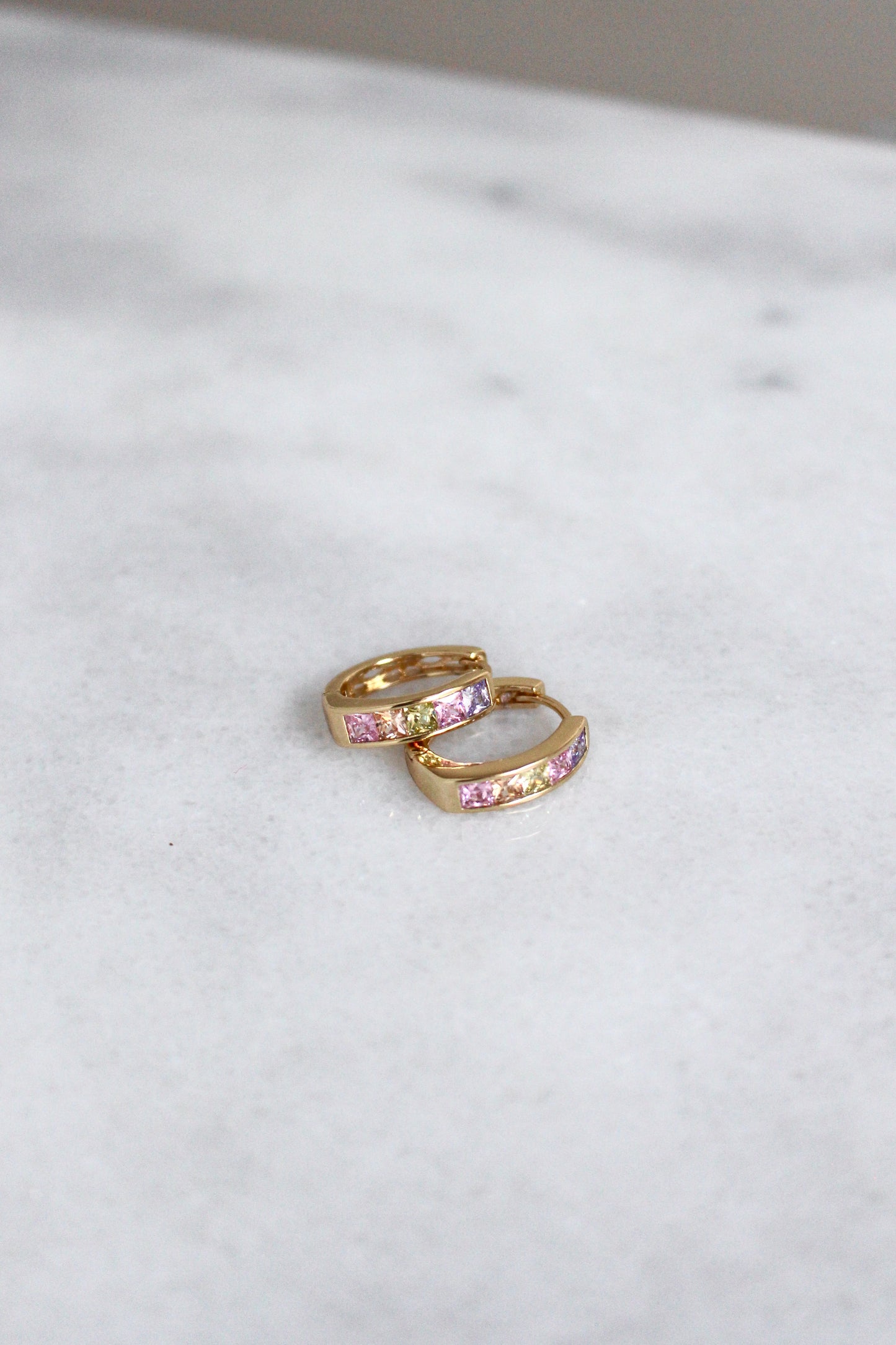 Sparkle pastel hoop earrings