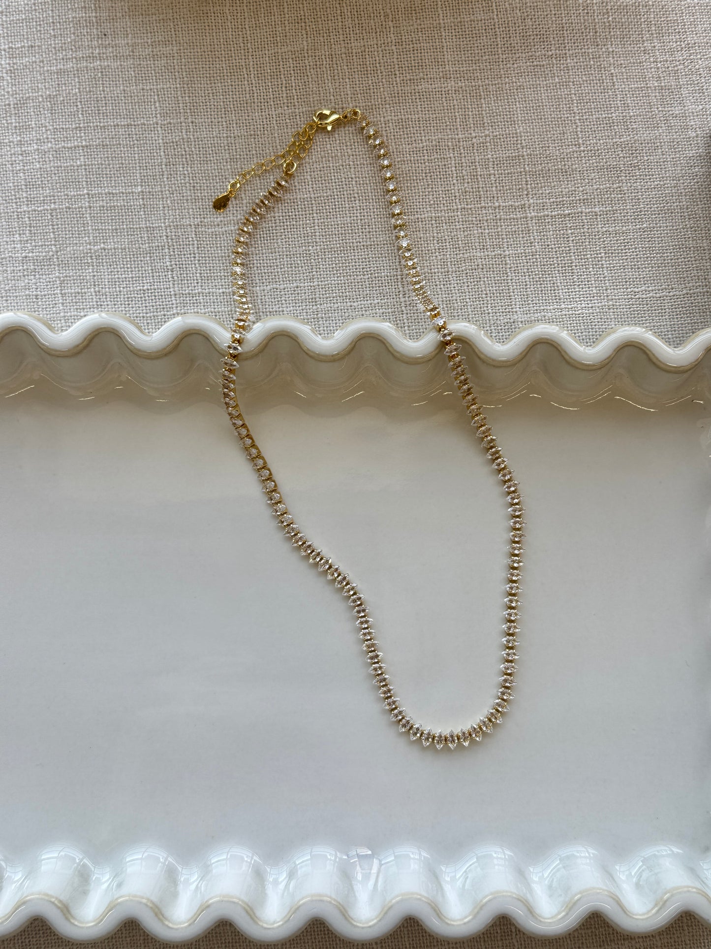 Marquise tennis necklace
