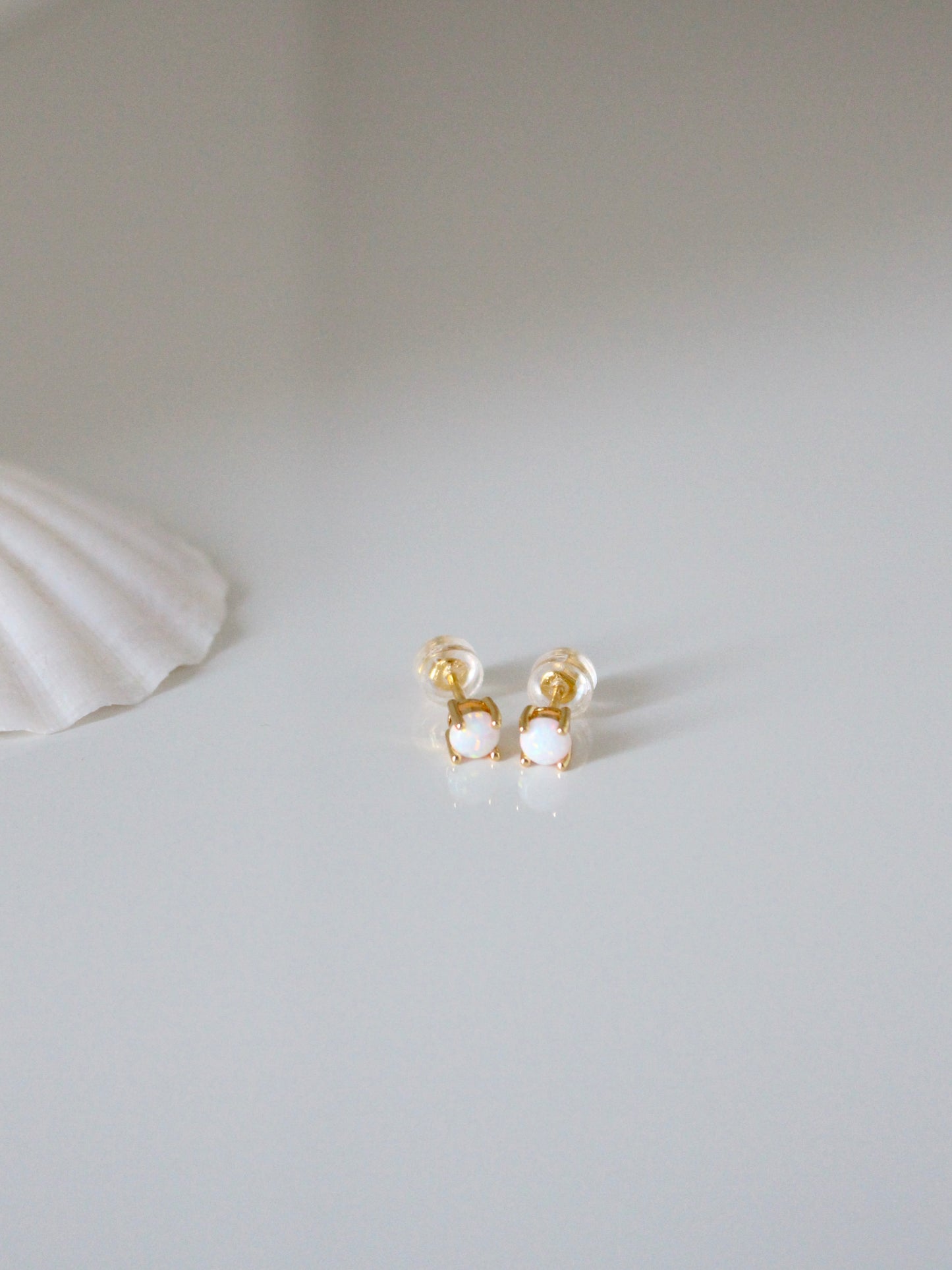 Opal stud earrings