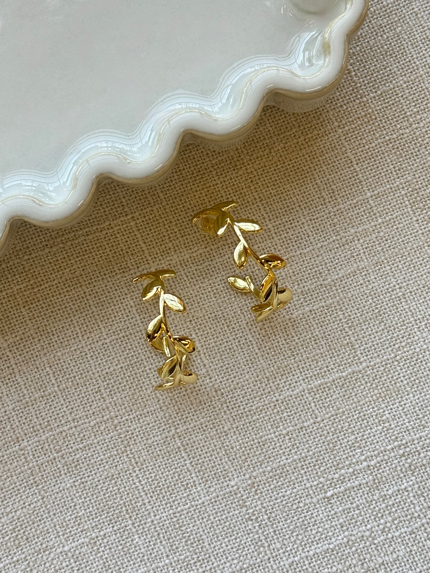 Camella Olive Leaf earrings