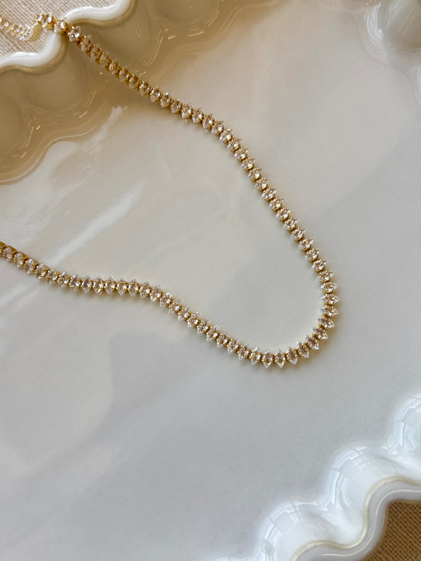 Marquise tennis necklace