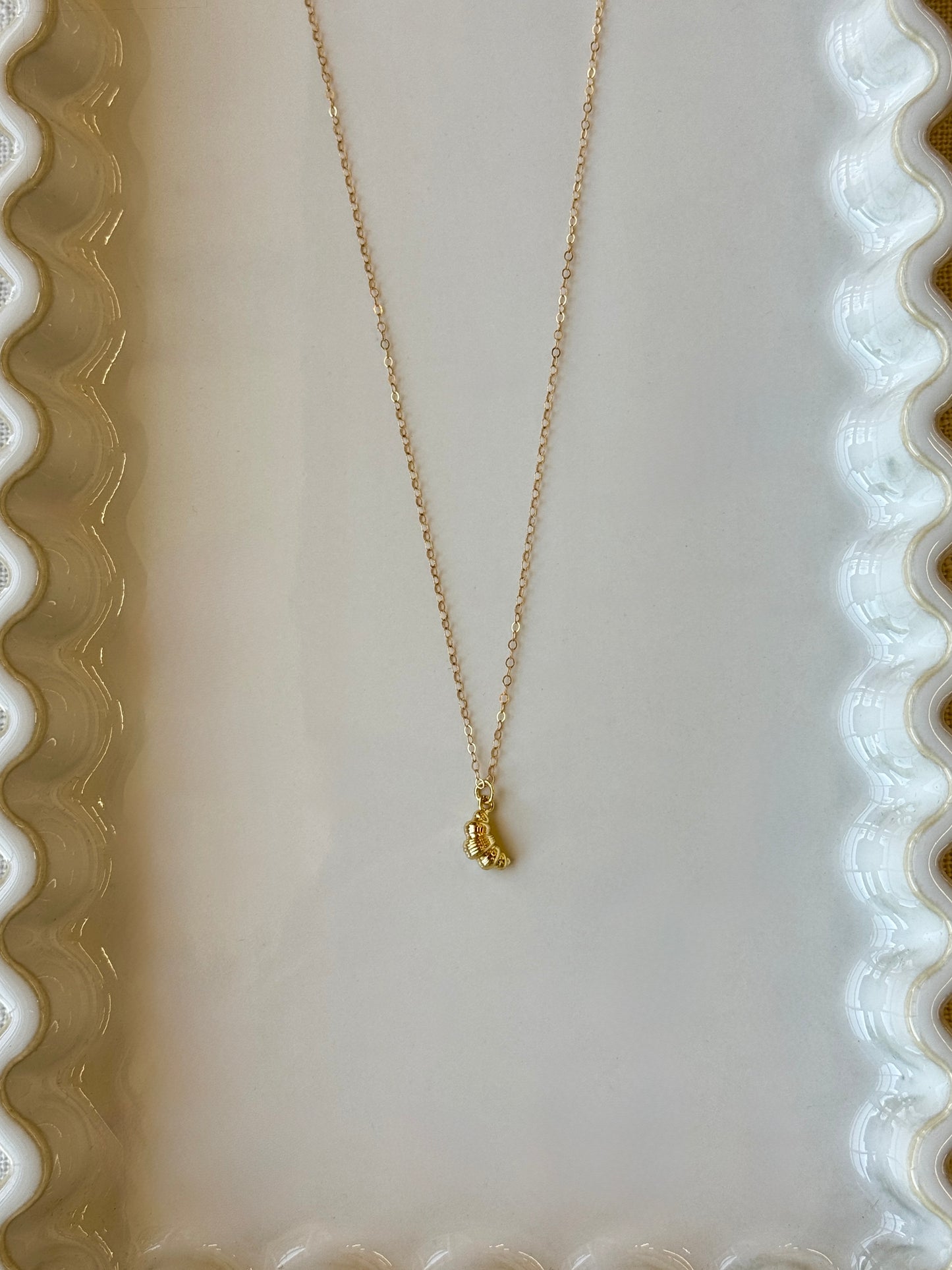 Mini french croissant necklace