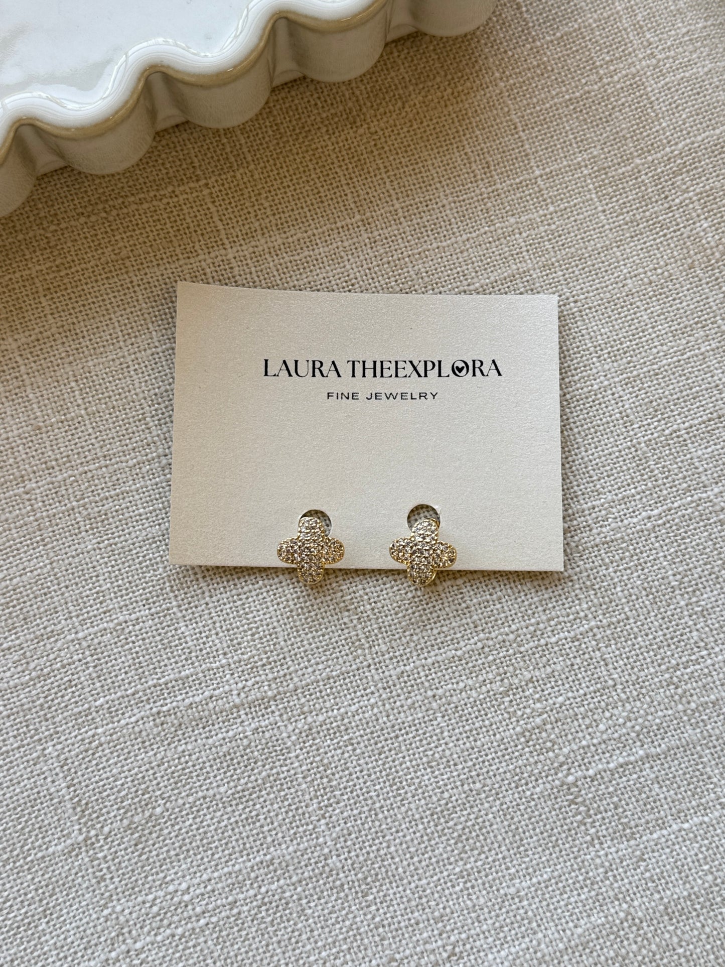 Celeste sparkle huggie earrings