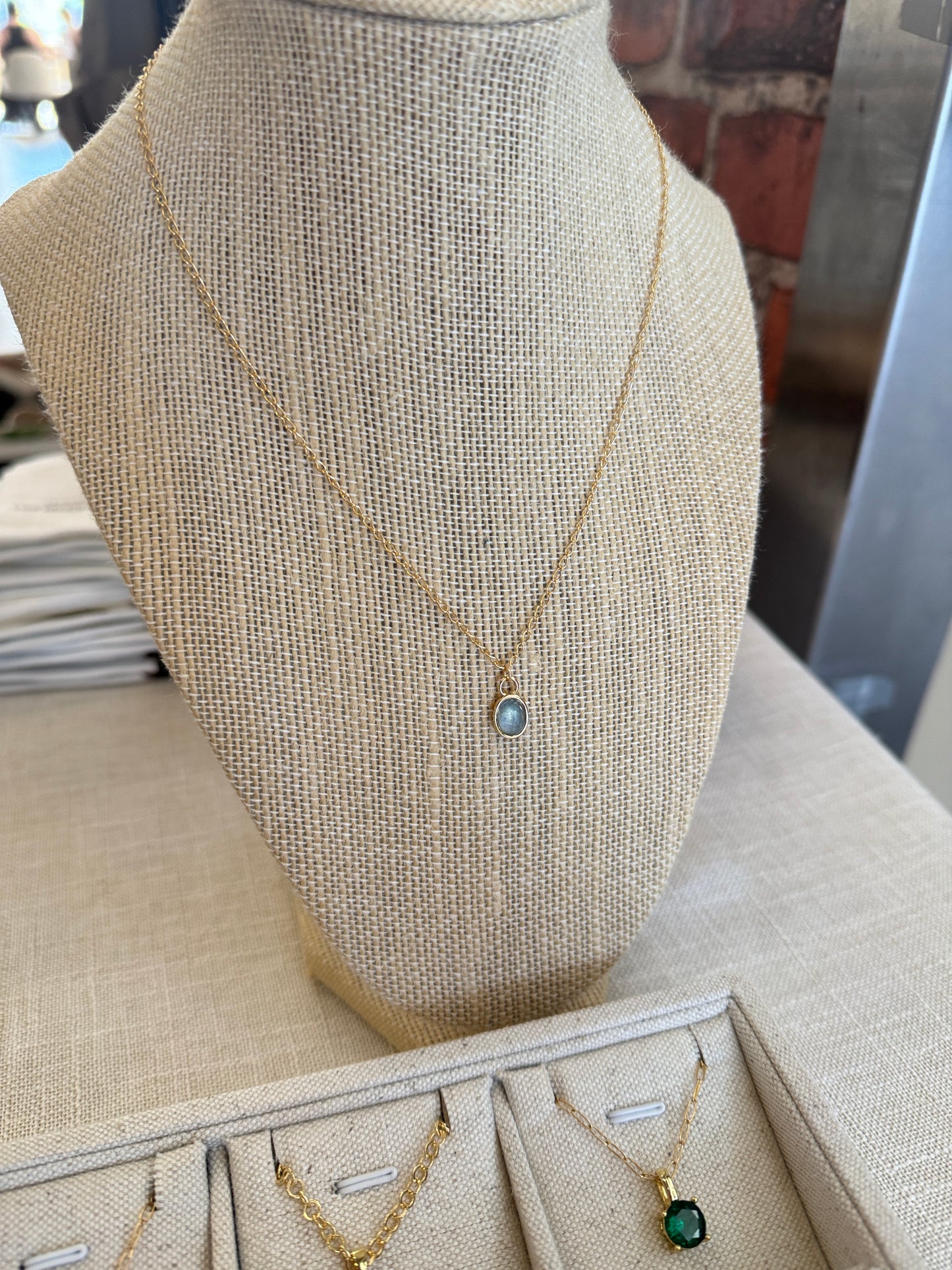Aquamarine birthstone necklace