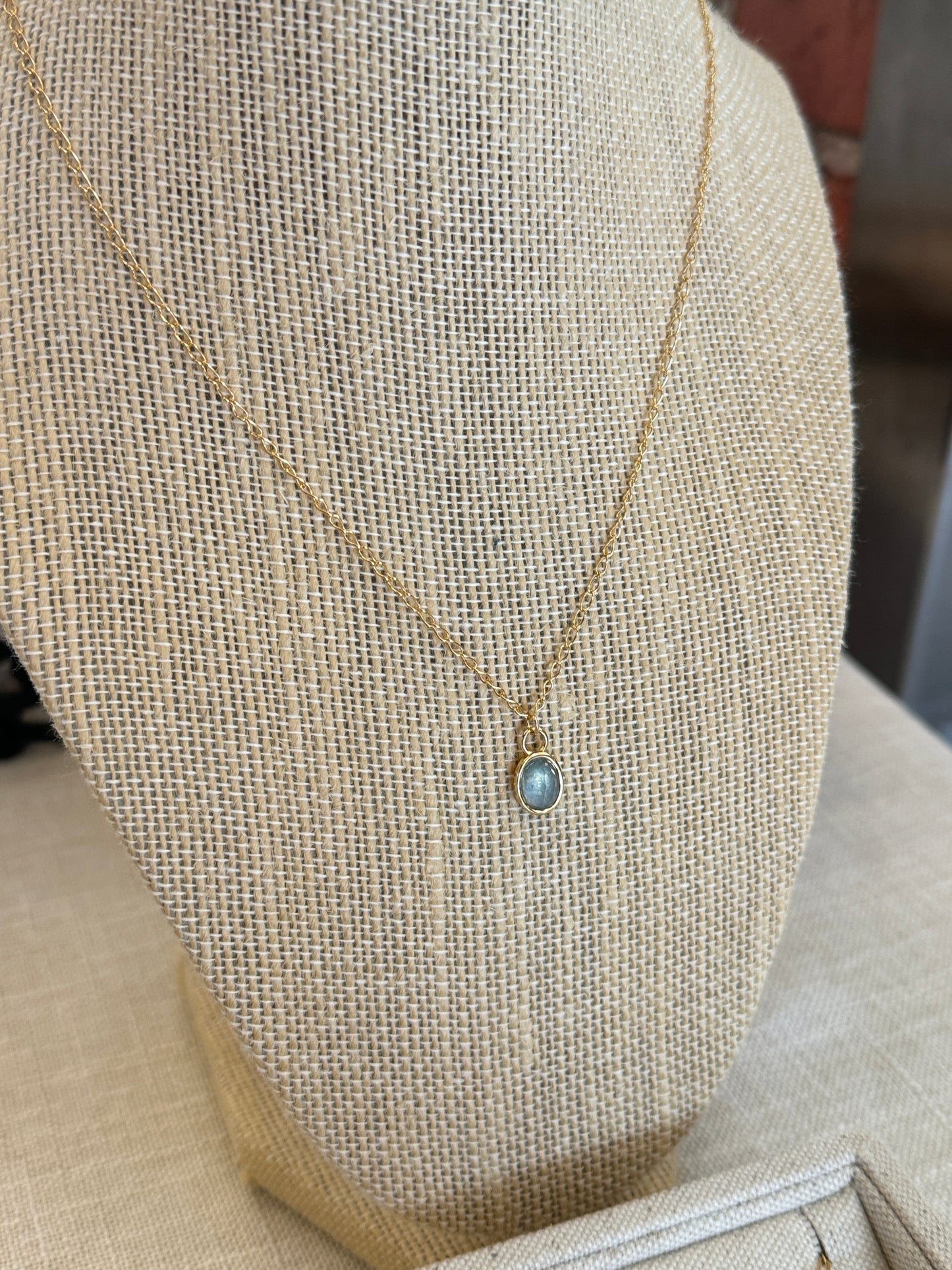 Aquamarine birthstone necklace