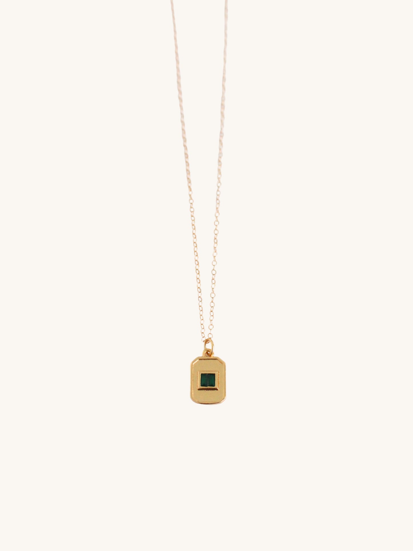 Dainty emerald necklace