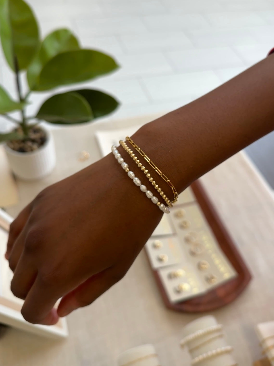 Lucia gold-filled beaded bracelet