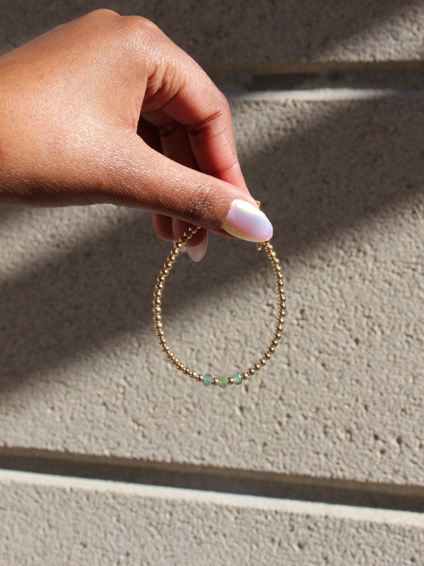 Lucia gold-filled beaded bracelet - Green