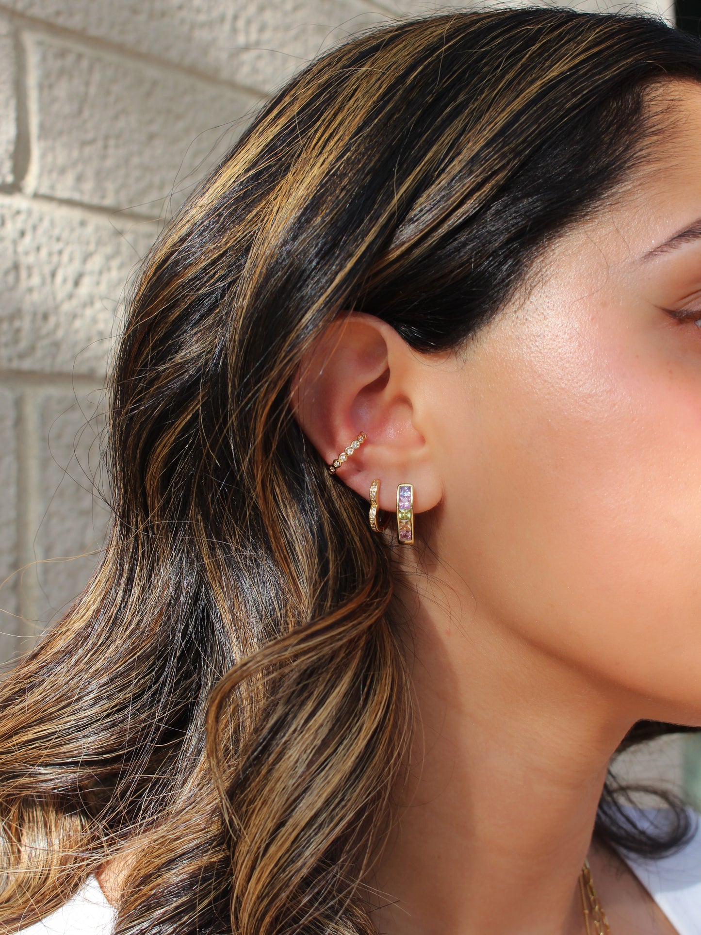 Sparkle pastel hoop earrings