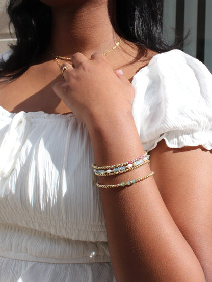 Lucia gold-filled beaded bracelet - Green