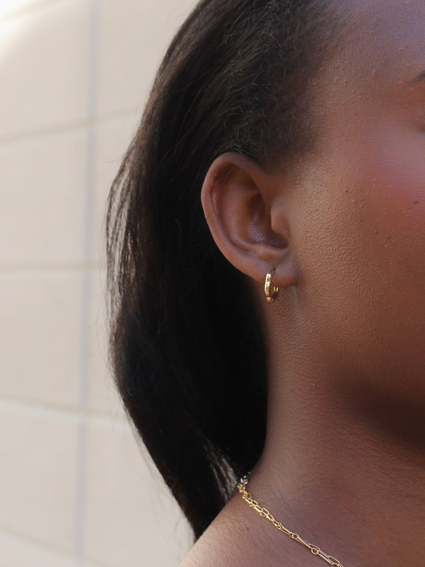 Spring flower hoop earrings