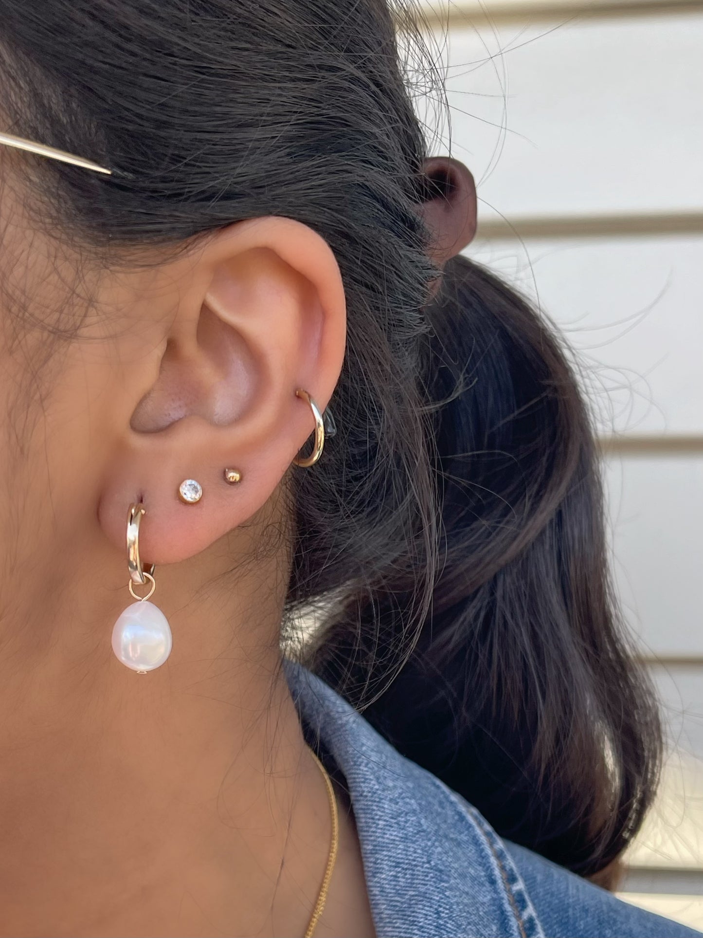 Large pearl earrings