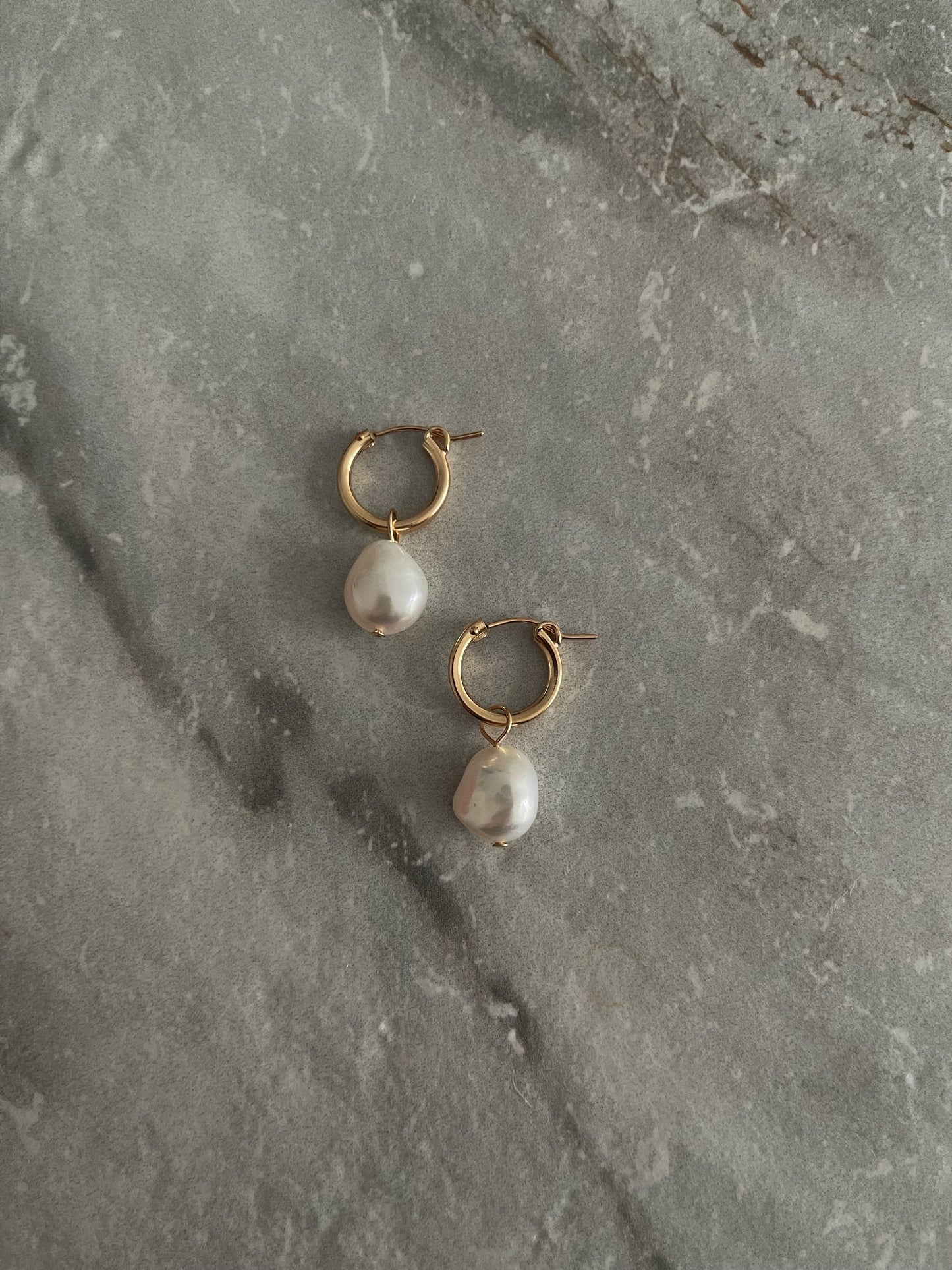 Large pearl earrings