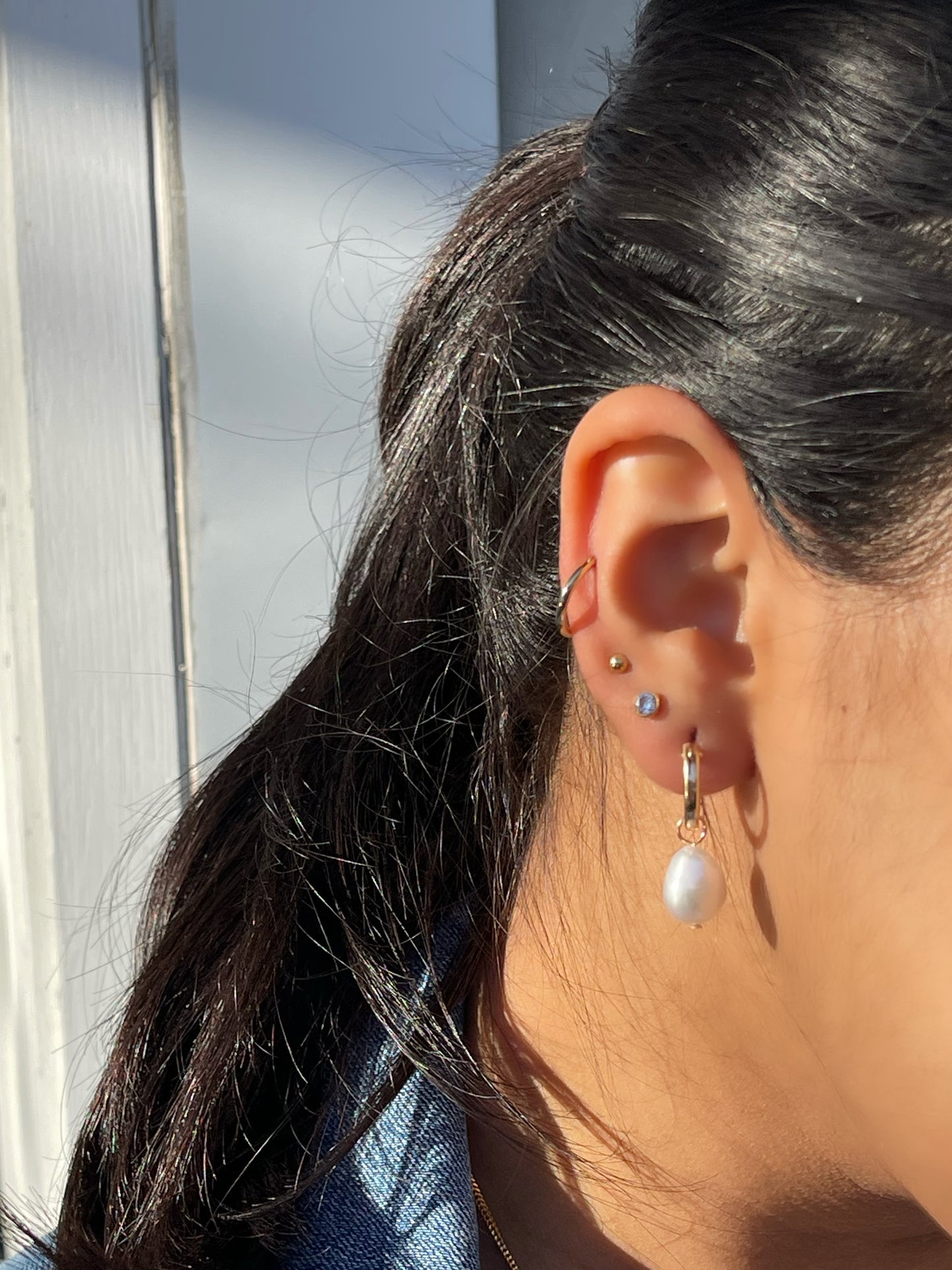 Large pearl earrings