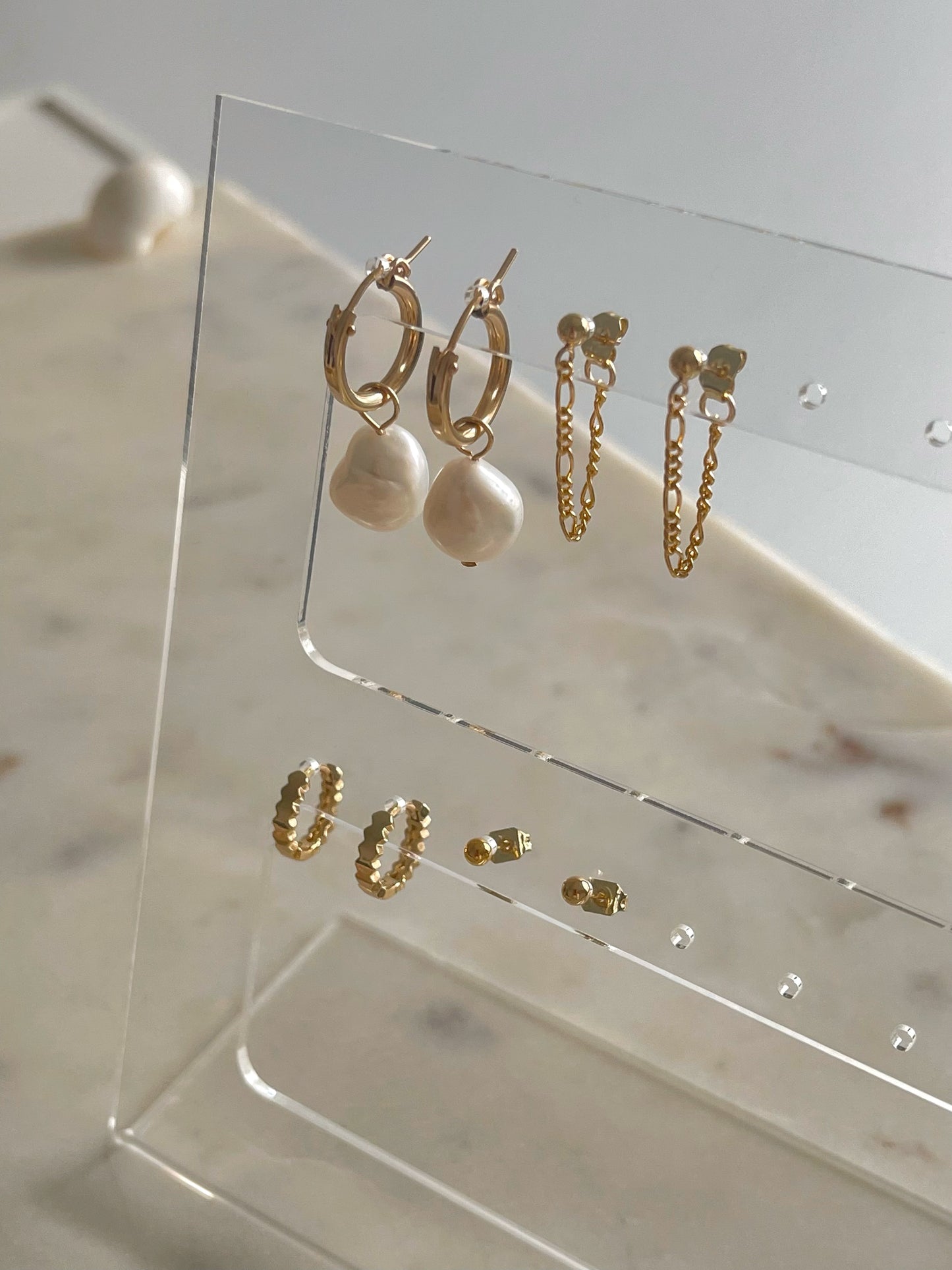 Large pearl earrings