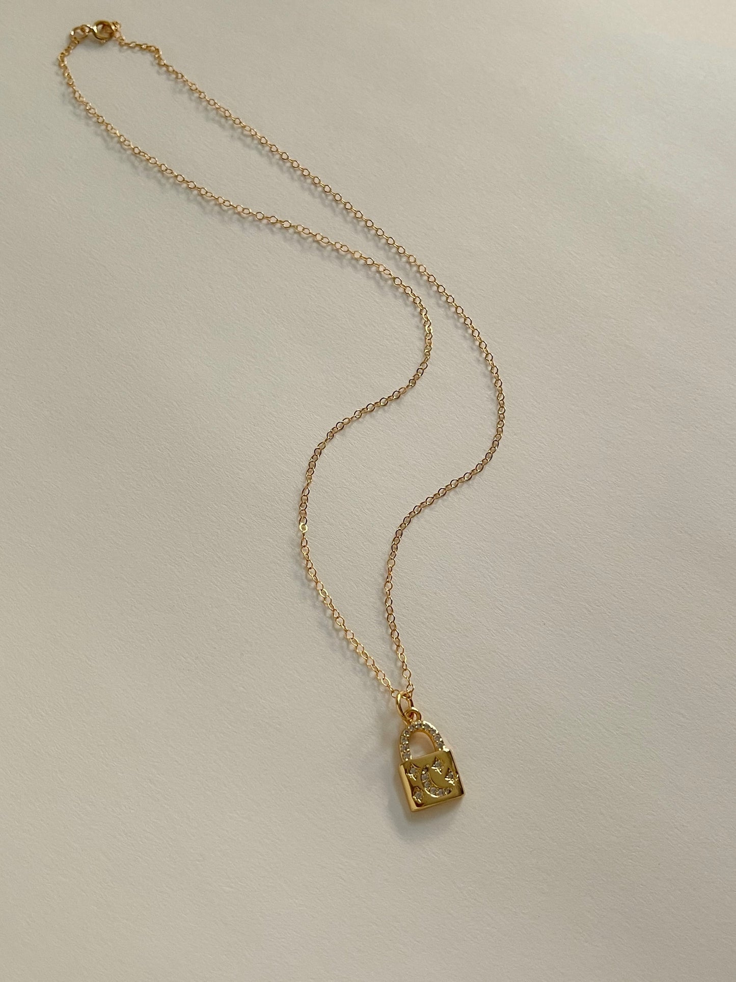 Dainty gold-filled locket necklace