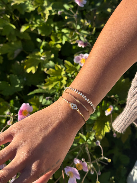 Evil eye adjustable bracelet