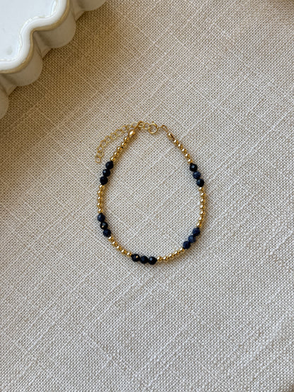 Sylvaine gemstone gold beaded bracelet