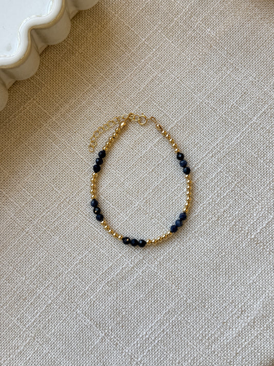Sylvaine gemstone gold beaded bracelet