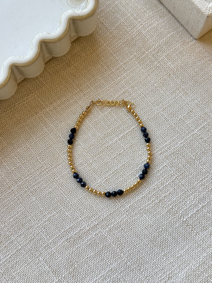 Sylvaine gemstone gold beaded bracelet