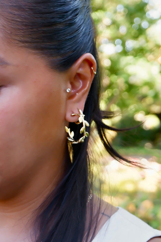 Camella Olive Leaf earrings