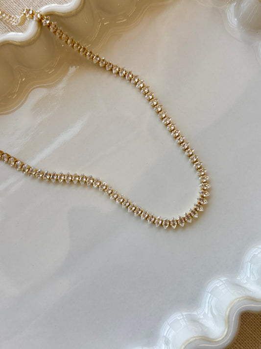 Marquise tennis necklace