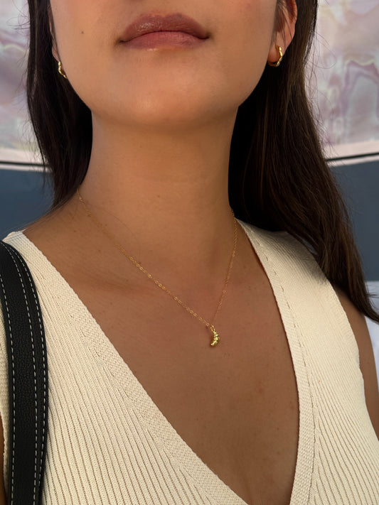 Mini french croissant necklace
