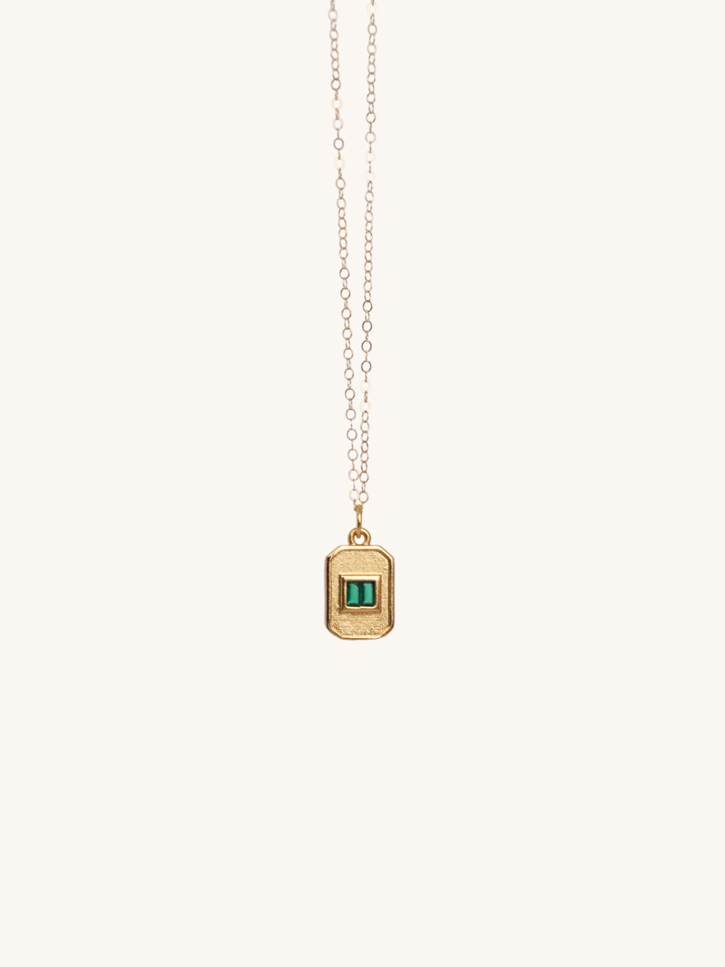 Dainty emerald necklace