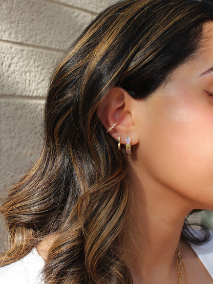 Sparkle pastel hoop earrings