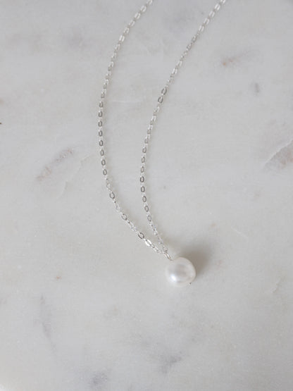 Large pearl necklace - Sterling silver