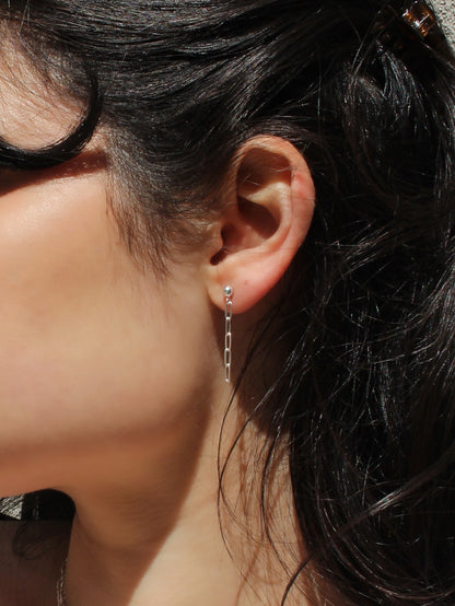 Mia chain stud earrings - Sterling silver