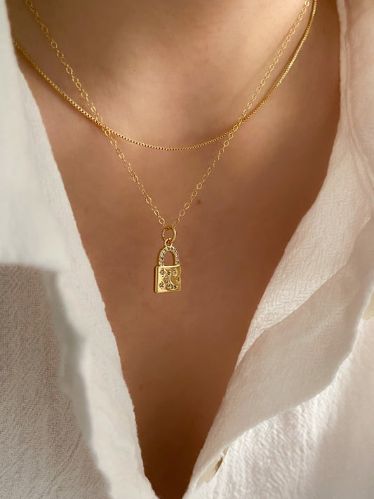 Dainty gold-filled locket necklace
