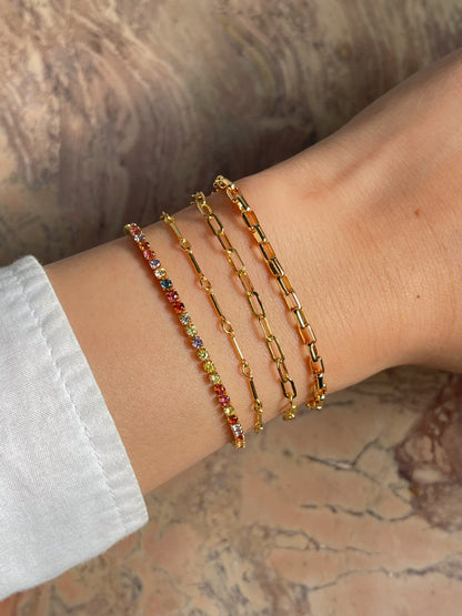 Dainty box chain bracelet