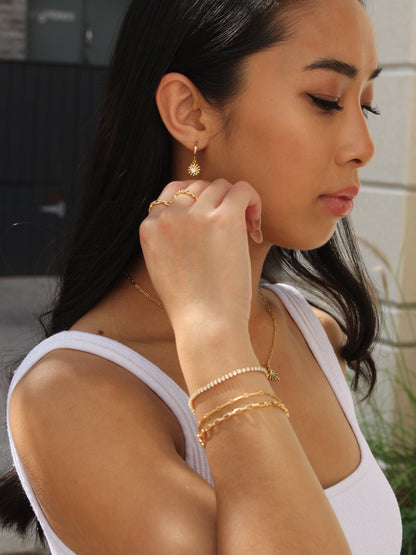 Gold-filled daisy flower earrings