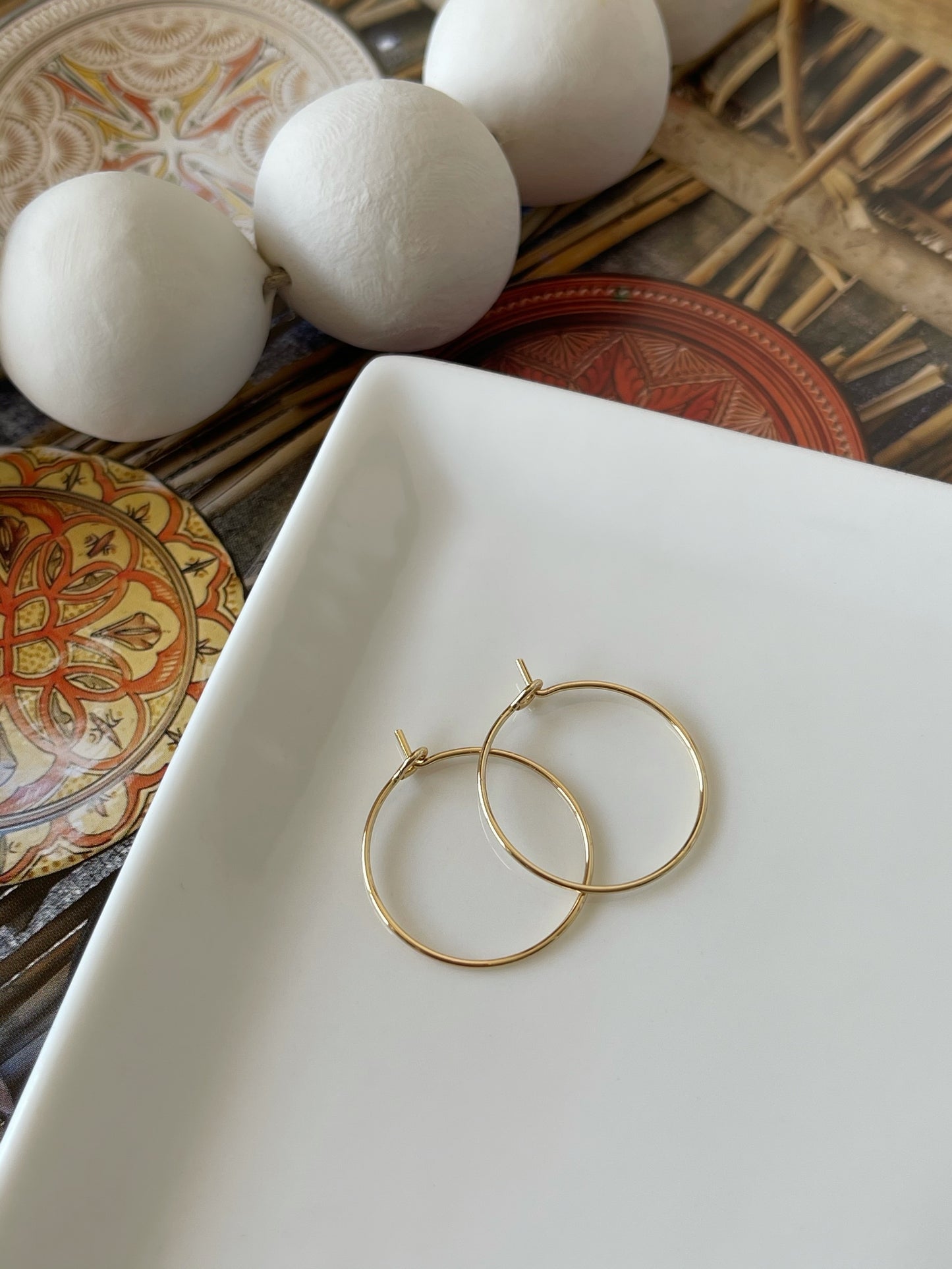 Simple gold hoop earrings