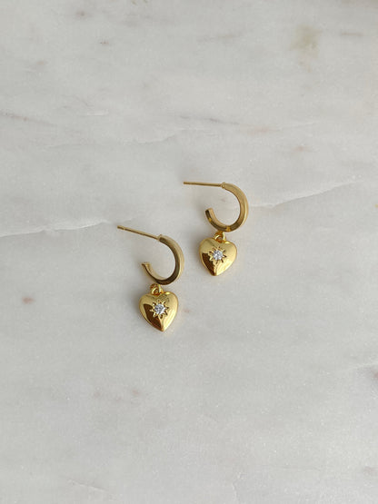 Gold-filled heart earrings